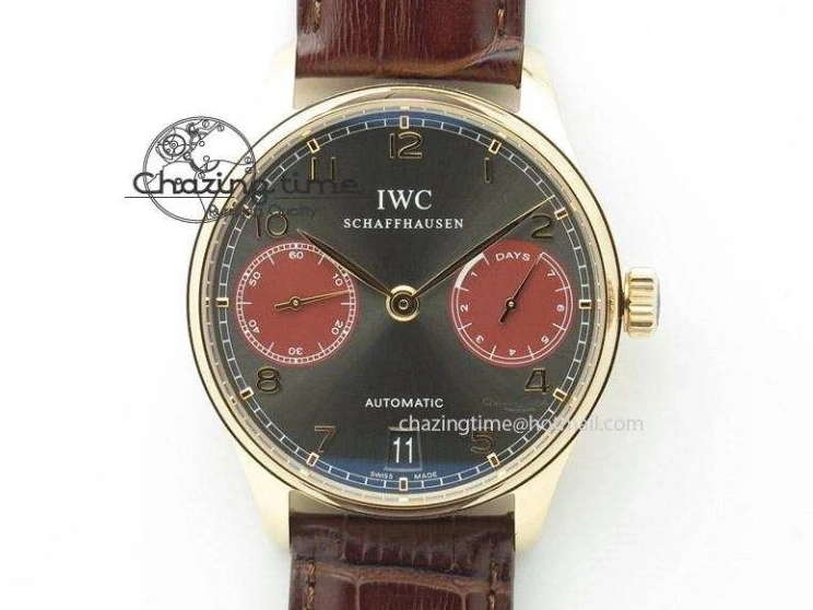 MIROTIME 0113 Portuguese Tourbillon IW5463 RG ZF Best Edition White Dial on Brown Leather Strap Stylish 7174